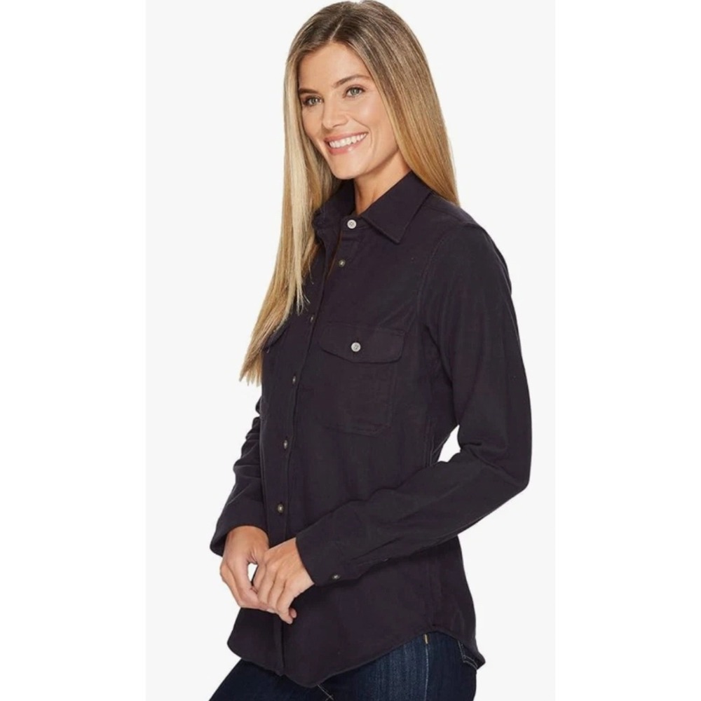 Filson Womens Moleskin Shirt Size L Navy Blue Cotton‎ Button Up Long Sleeve
